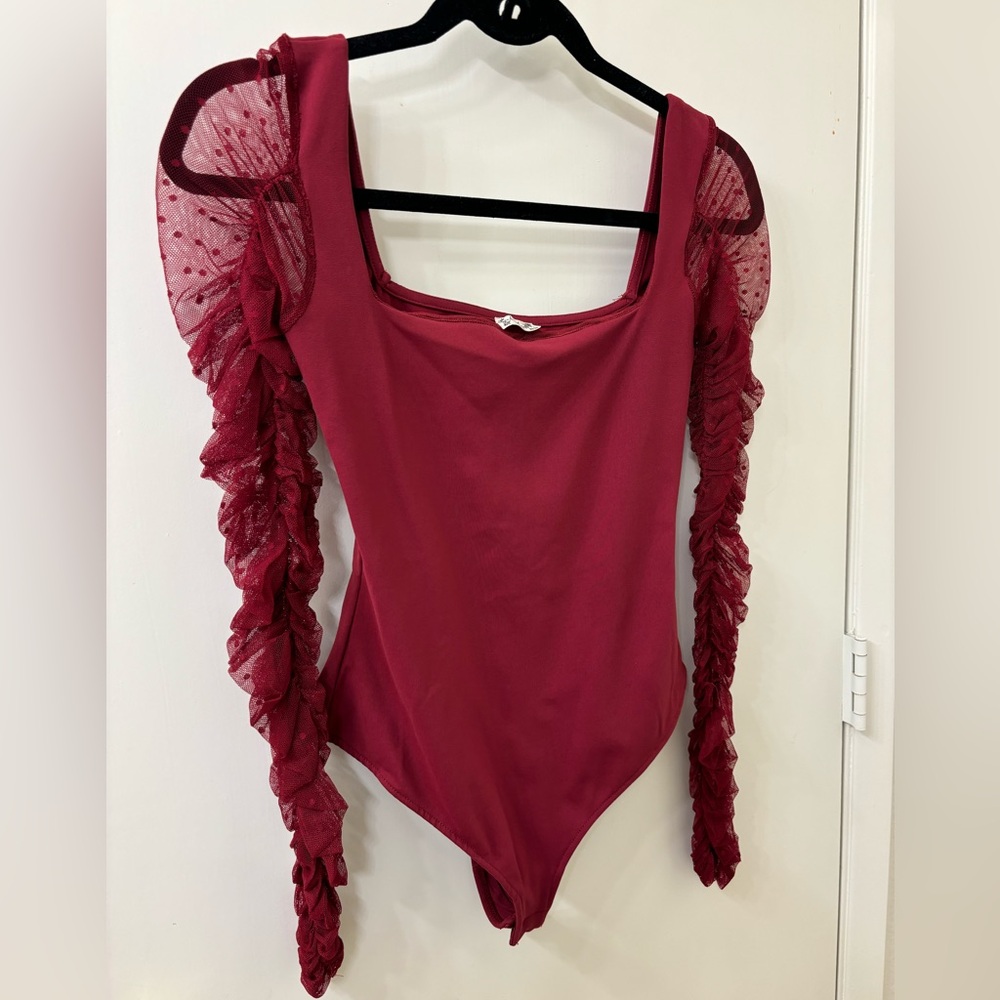 Free People Intimates Red Bodysuit